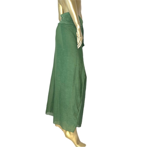 AMIR SLAMA 100% VISCOSE SHEER PALAZZO PANTS SZ M made in Brazil - Picture 4 of 8